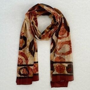 Metallic Gold Lined Pattern Long Scarf